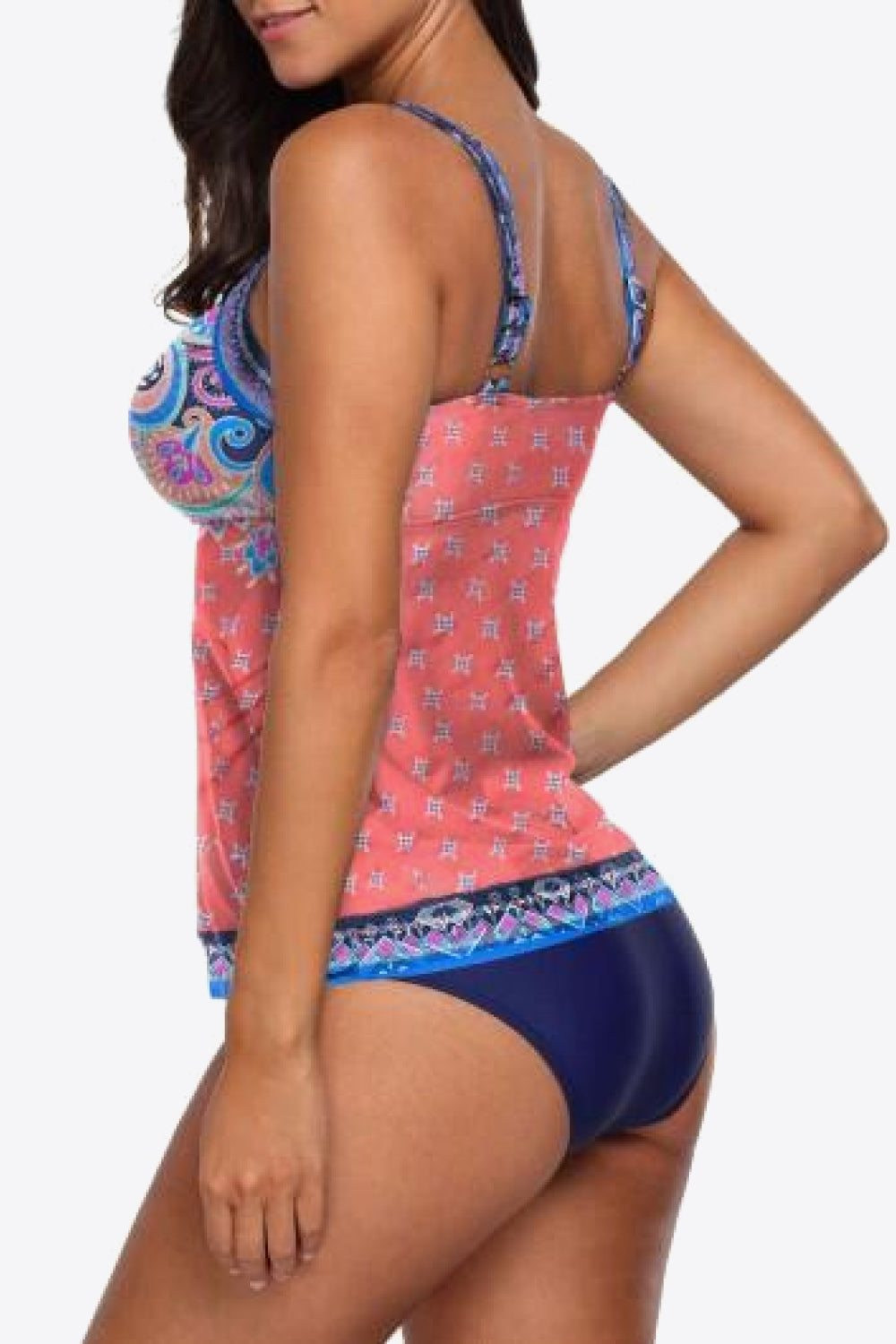 Conjunto de tankini estampado con correa ajustable