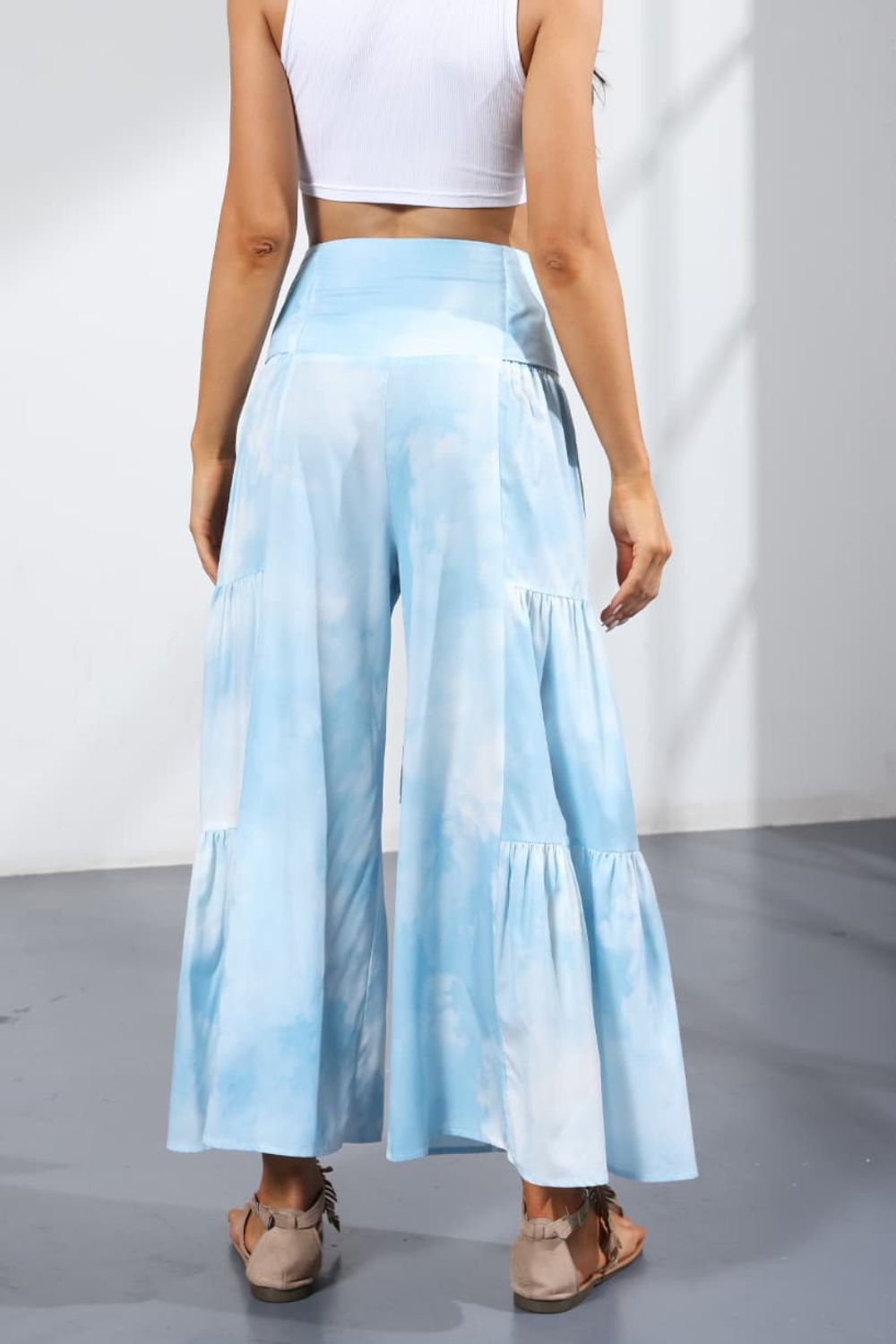 Printed Tie-Front Culottes