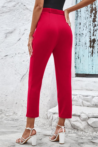 Pantalones cortos de pierna recta con bolsillos