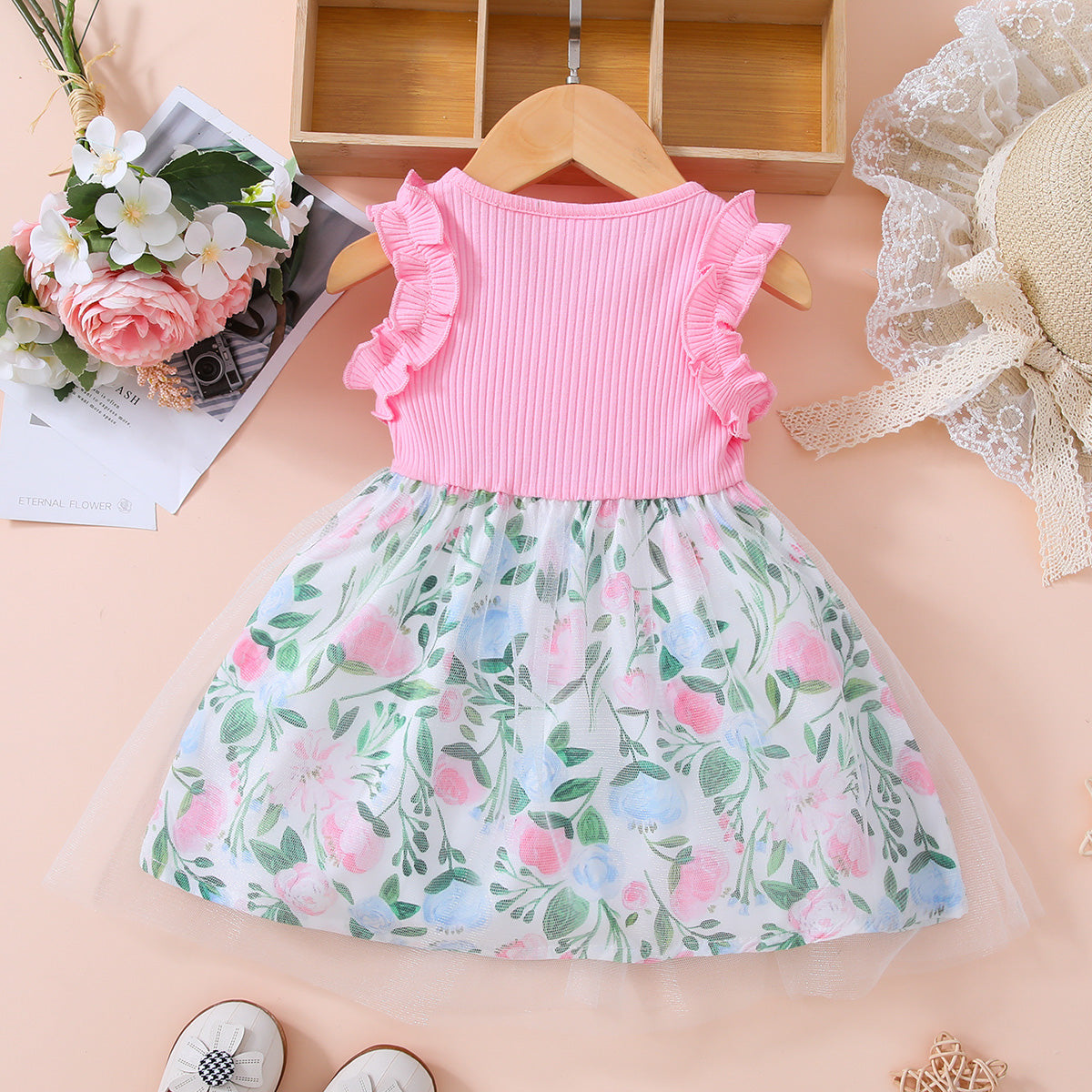 Vestido Bebé Niña Detalle Lazo Floral