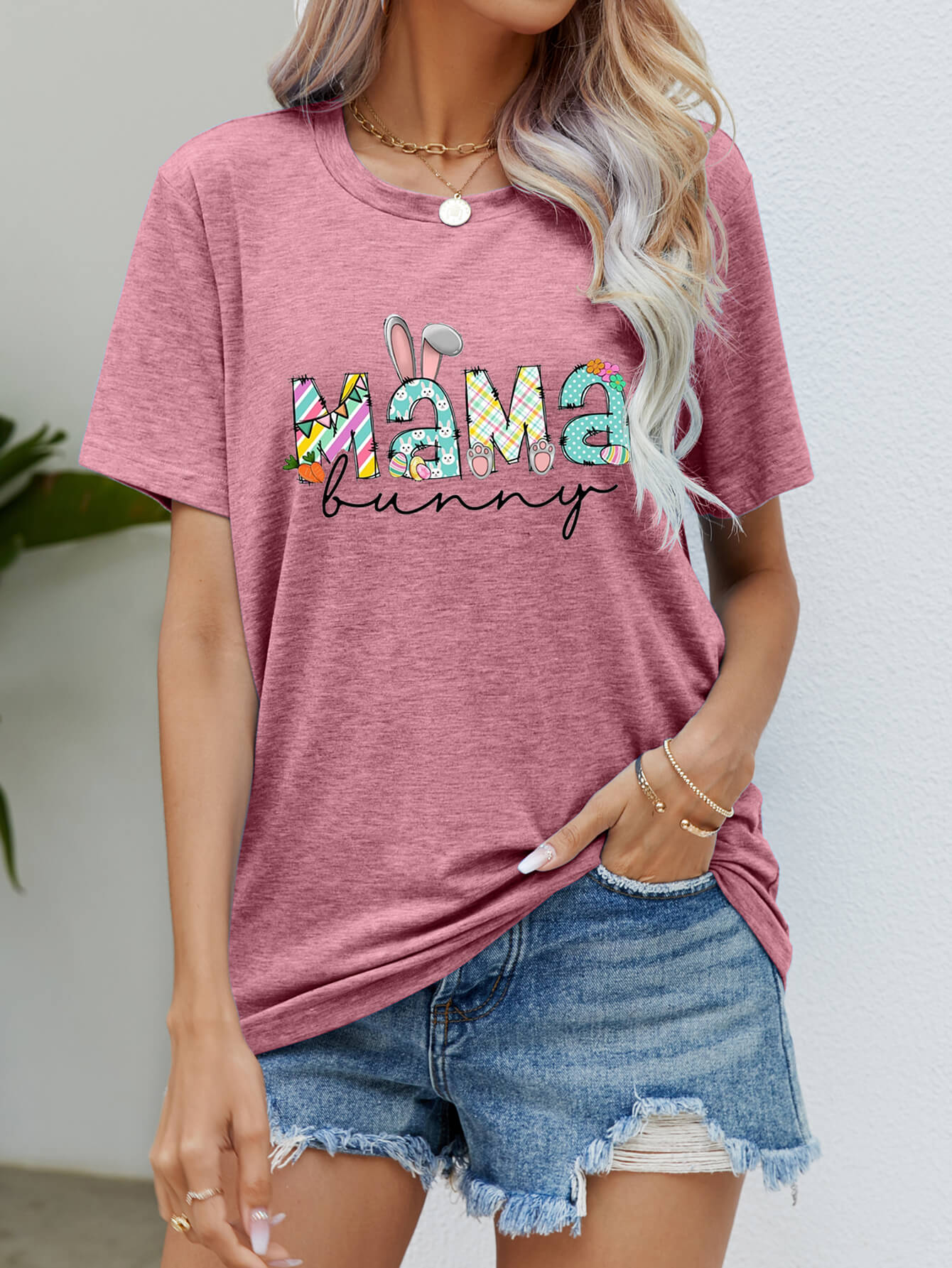 Camiseta estampada de Pascua MAMA BUNNY