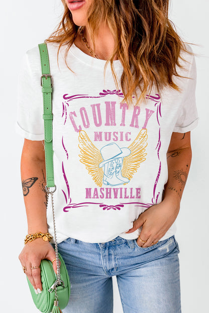 Camiseta con gráfico de MÚSICA COUNTRY NASHVILLE