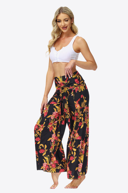 Culottes escalonados con lazo floral en la cintura