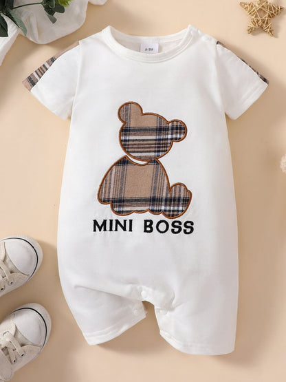 Mono de manga corta con gráfico de oso MINI BOSS para bebé