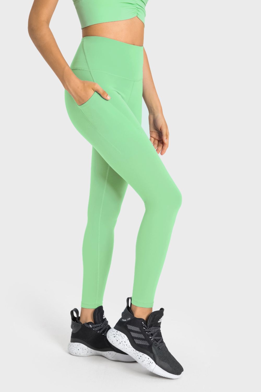 Leggings de yoga con cintura ancha y cintura alta