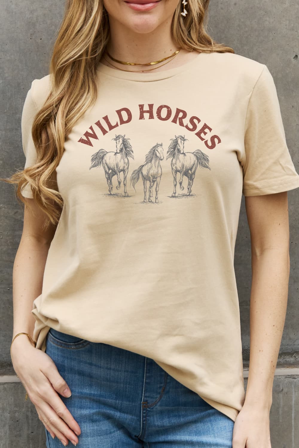 Simply Love WILD HORSES Graphic Cotton T-Shirt