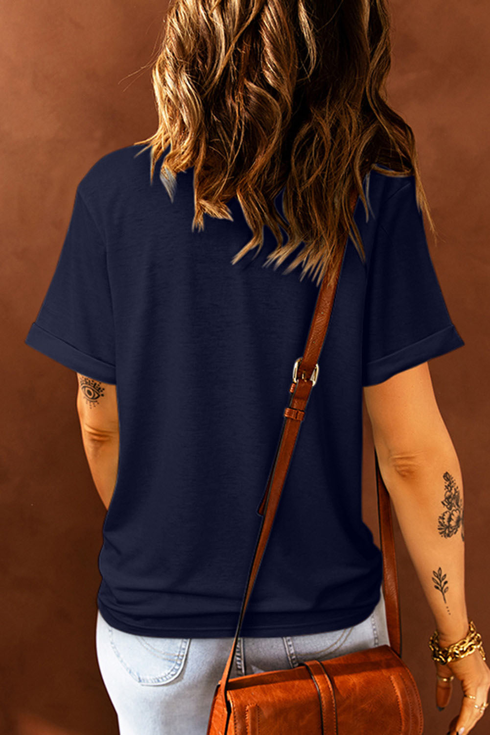 Camiseta estampada con cuello redondo AMERICAN WOMAN