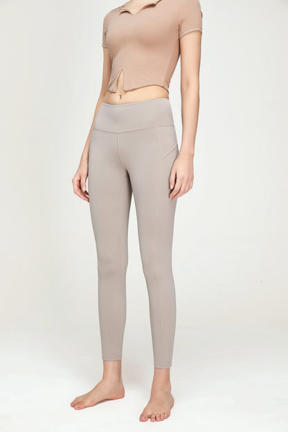 Seam Detail Wide Waistband Sports Leggings