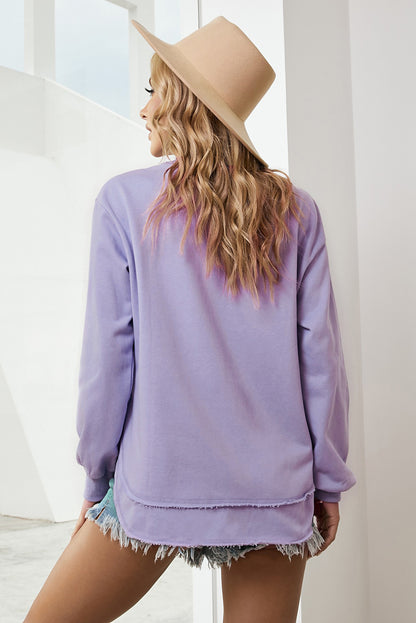 Side Slit Drop Shoulder Sweatshirt