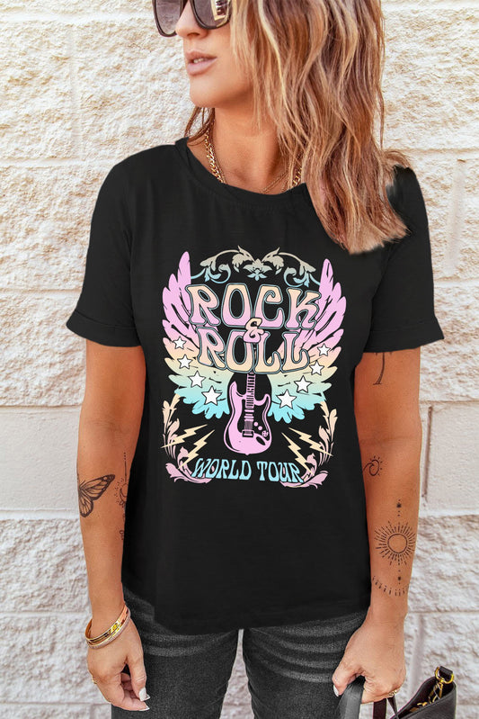 ROCK & ROLL Graphic Tee Shirt