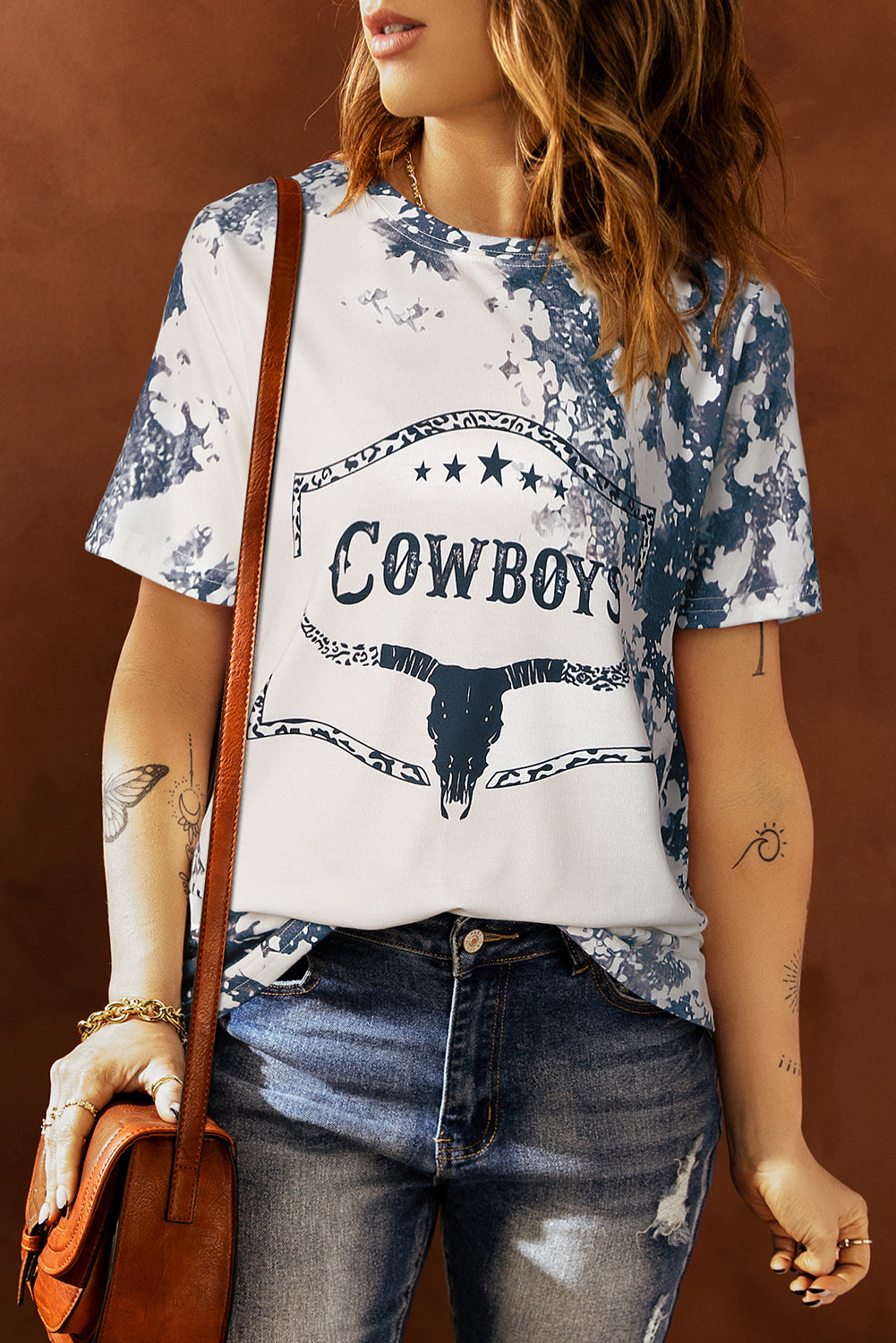 VAQUEROS Camiseta tie-dye con gráfico