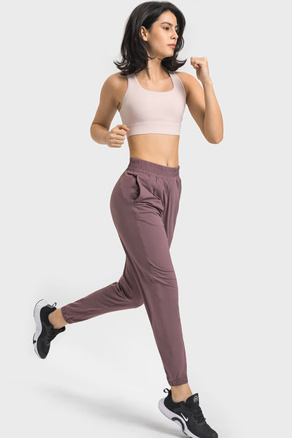 Joggers de yoga con cintura elástica y bolsillos