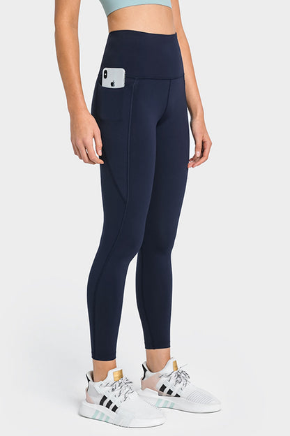 Leggings de yoga de cintura alta hasta los tobillos con bolsillos