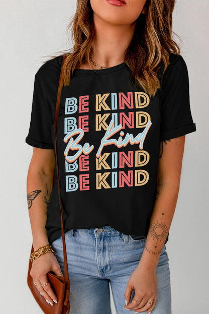 Camiseta de manga corta con gráfico BE KIND