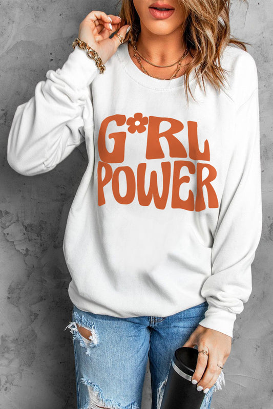 Sudadera estampada con cuello redondo GIRL POWER