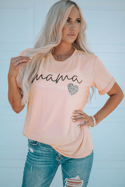 Camiseta con estampado de corazón de MAMA