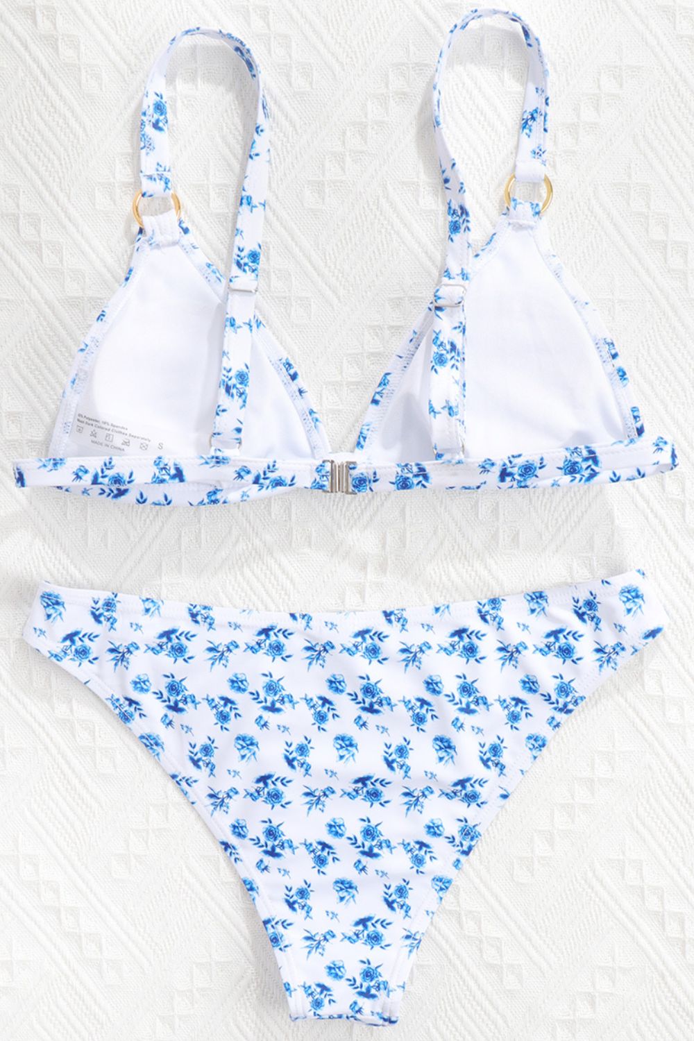 Floral Ring Detail Bikini Set