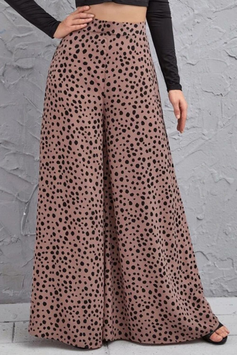 Culottes de tiro alto con estampado animal