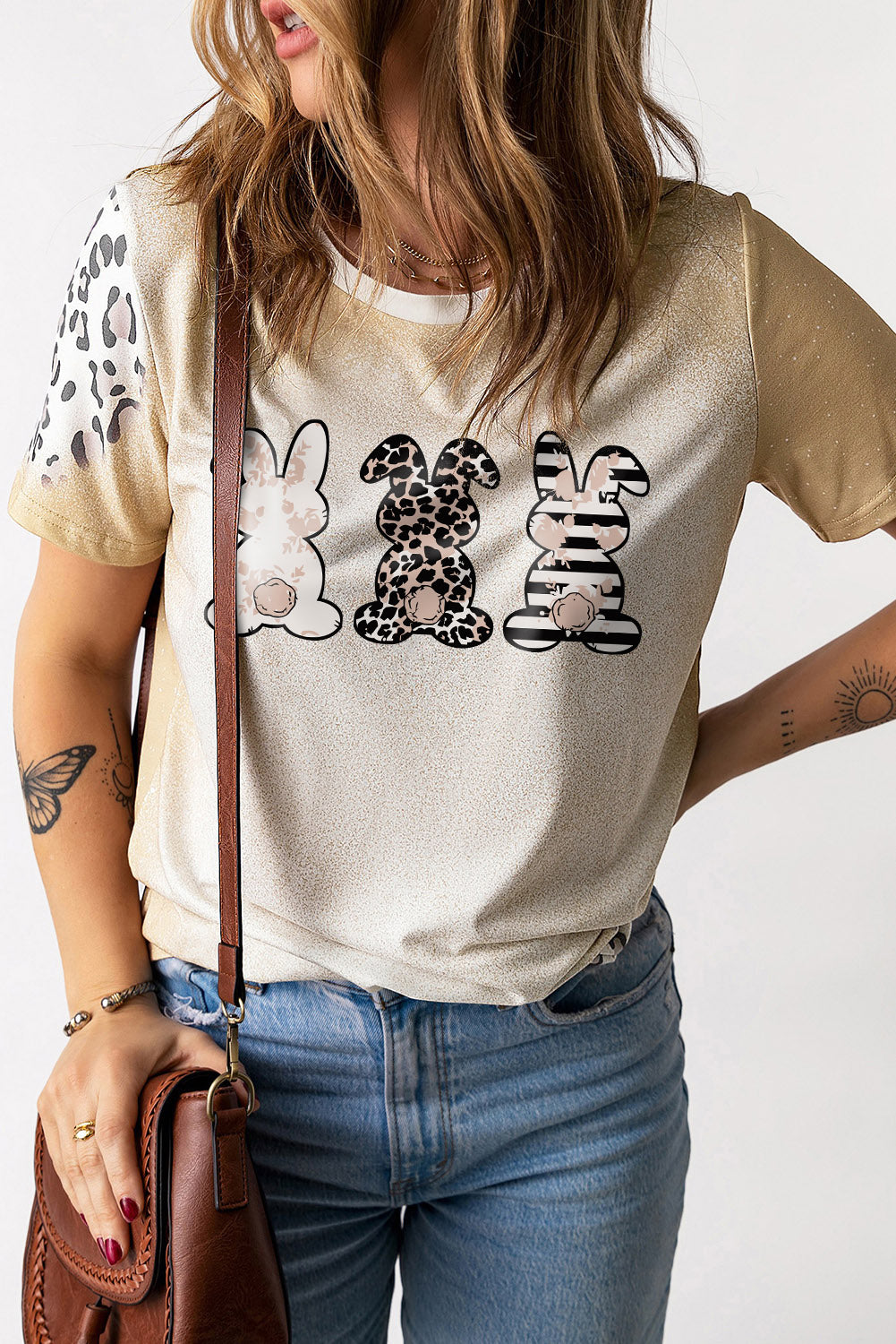 Camiseta gráfica Conejo leopardo de pascua