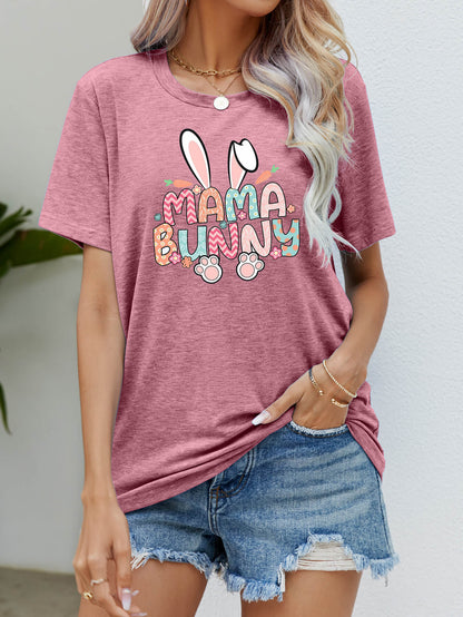 MAMA BUNNY Easter Graphic Short Sleeve Tee