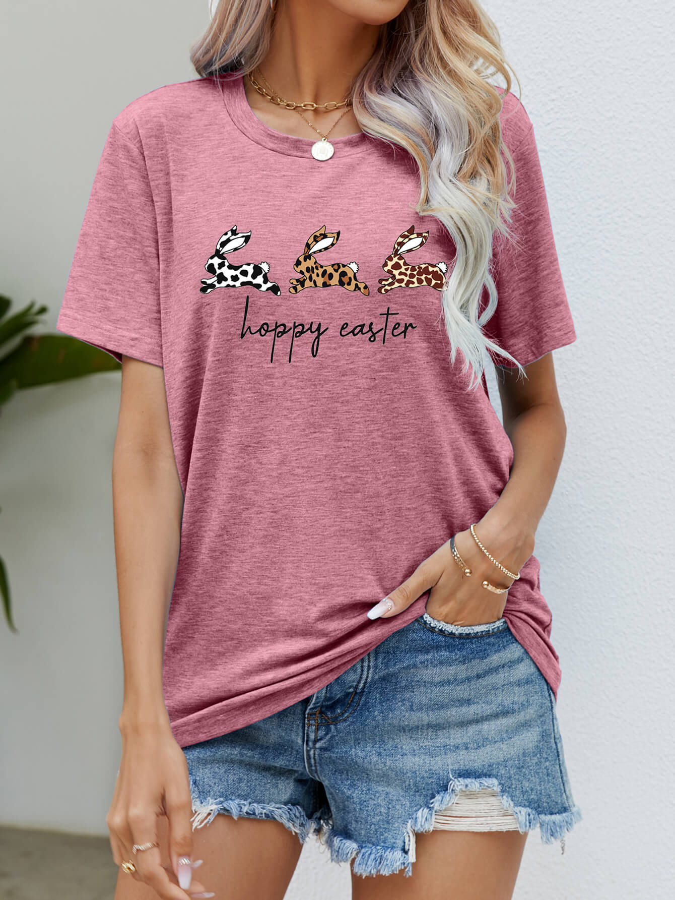 Camiseta con estampado de conejito de PASCUA HOPPY