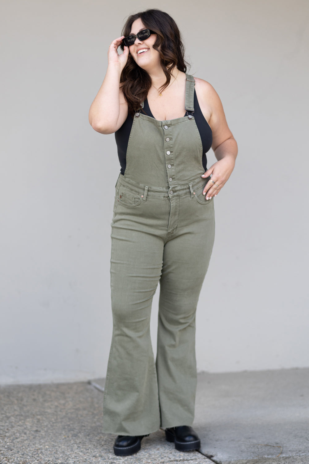 Judy Blue Full Size Kelsey Flare Tummy Control Overalls