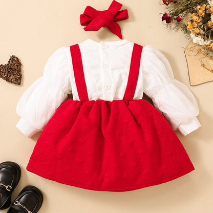 Baby Girl Two-Tone Bow Detail Dress