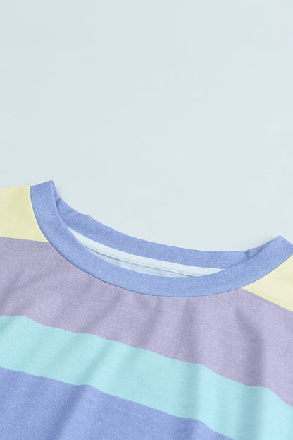 Rainbow Stripe Tie-Front Tee Shirt