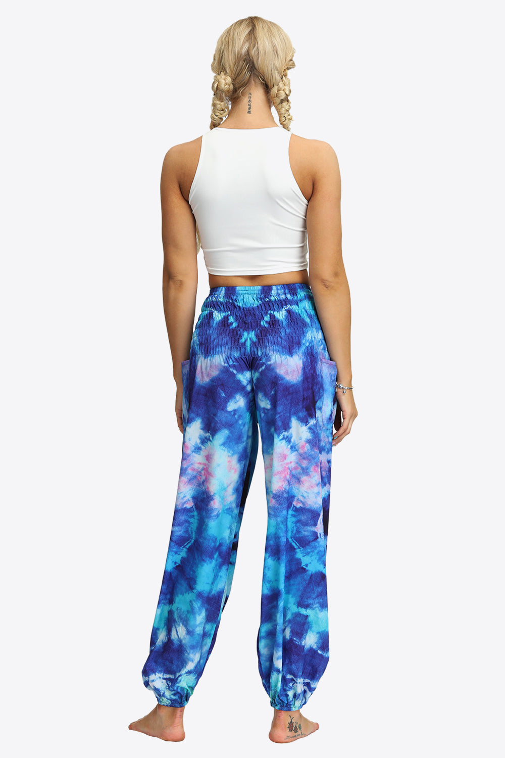 joggers tie-dye fruncidos