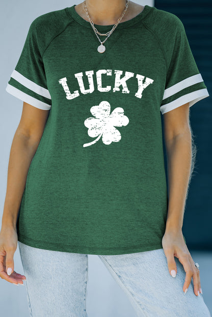 Camiseta con estampado de trébol LUCKY