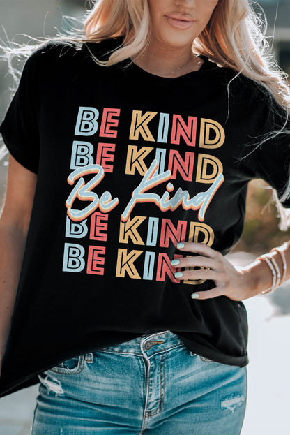 Camiseta de manga corta con gráfico BE KIND