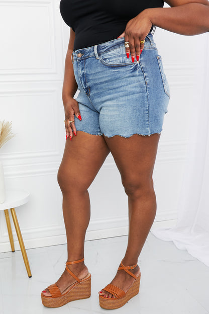 Judy Blue Full Size Raw Hem Denim Shorts