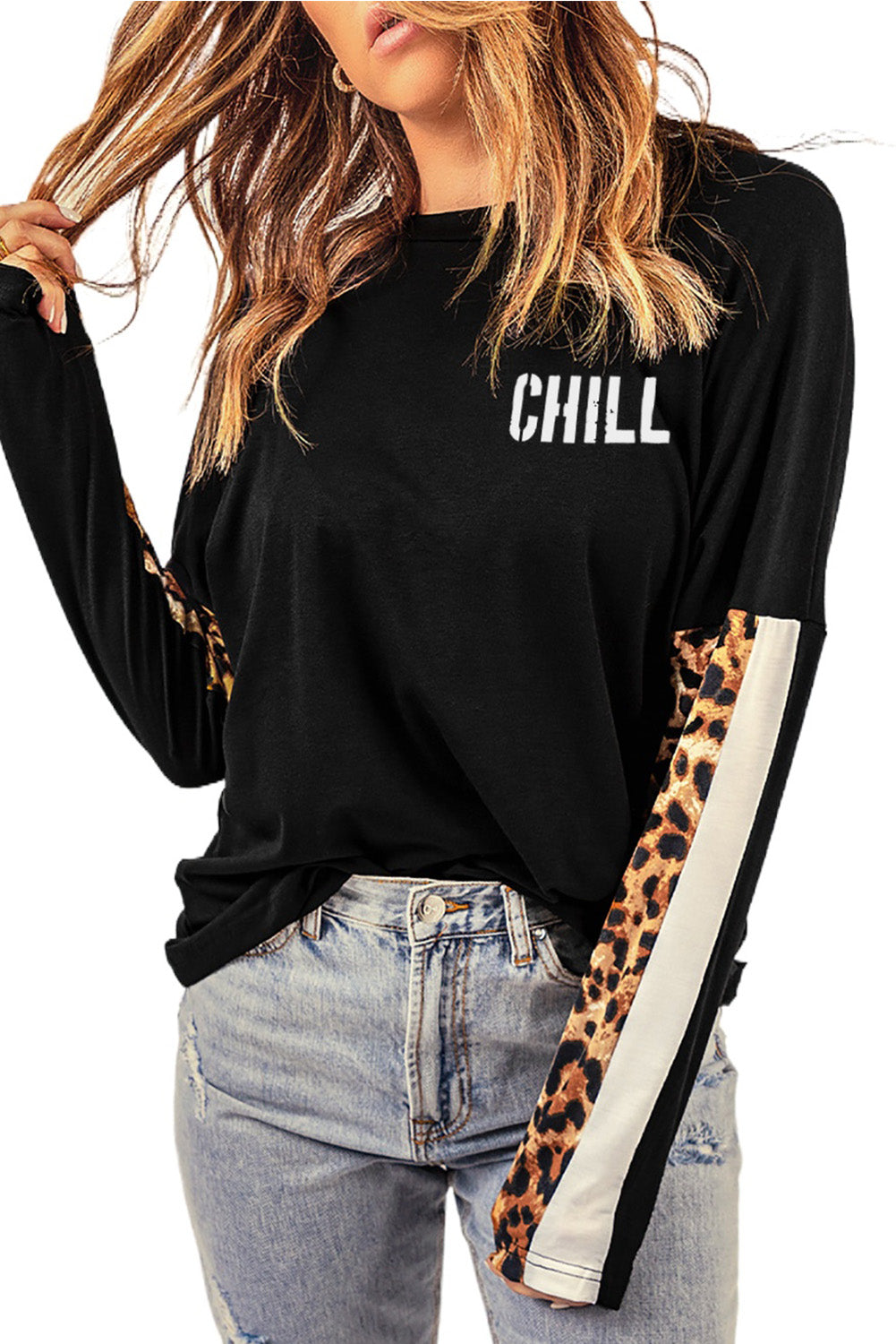 Top de manga larga CHILL de leopardo