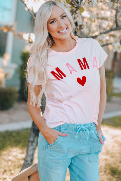 Camiseta con estampado de corazón de MAMA