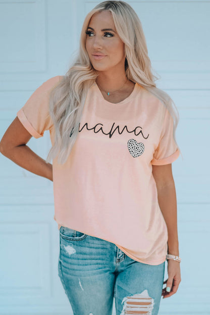 Camiseta con estampado de corazón de MAMA