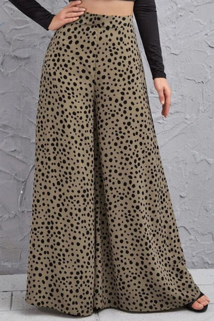 Culottes de tiro alto con estampado animal