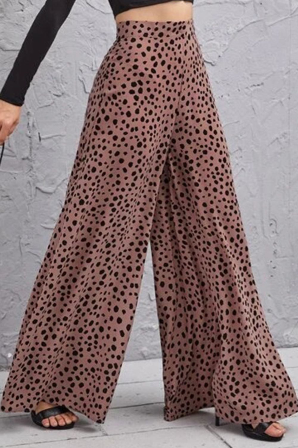 Culottes de tiro alto con estampado animal