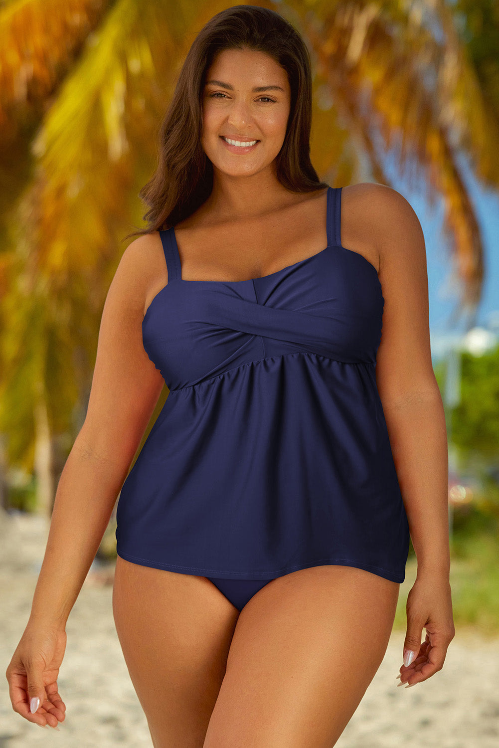 Conjunto de tankini con correa ajustable de tamaño completo