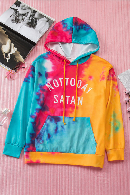 Sudadera con capucha Tie-Dye NOT TODAY SATAN