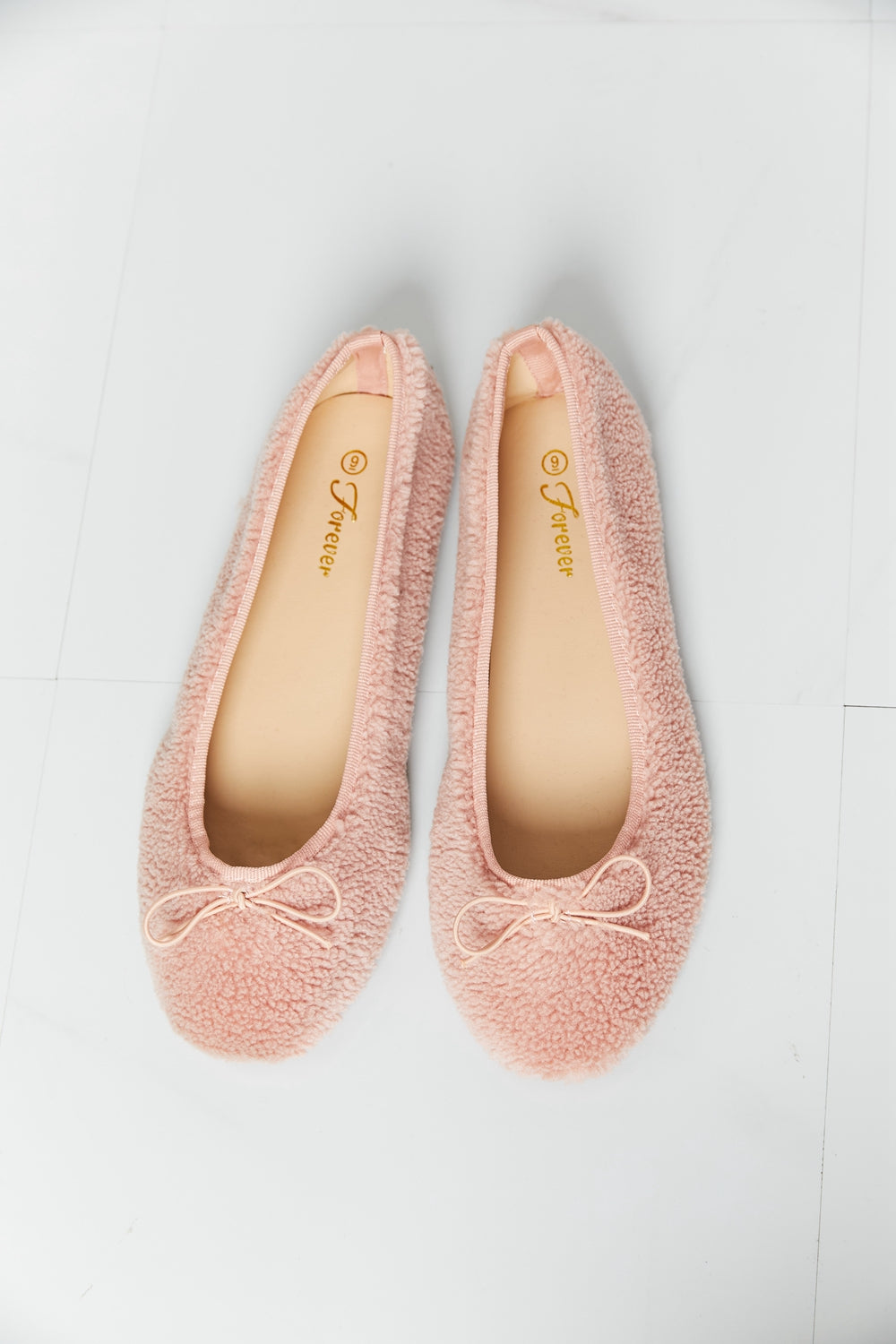 Forever Link Bow Detail Sherpa Flats