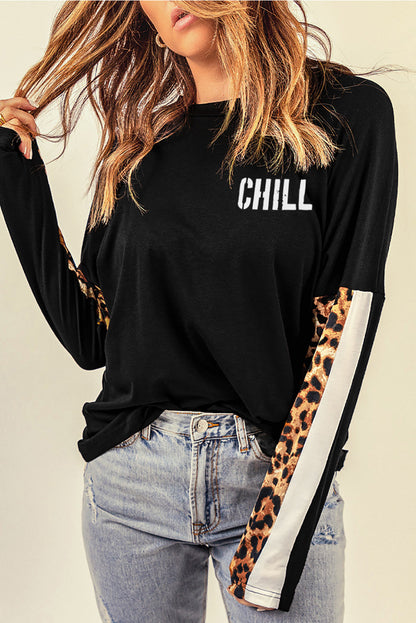 Top de manga larga CHILL de leopardo