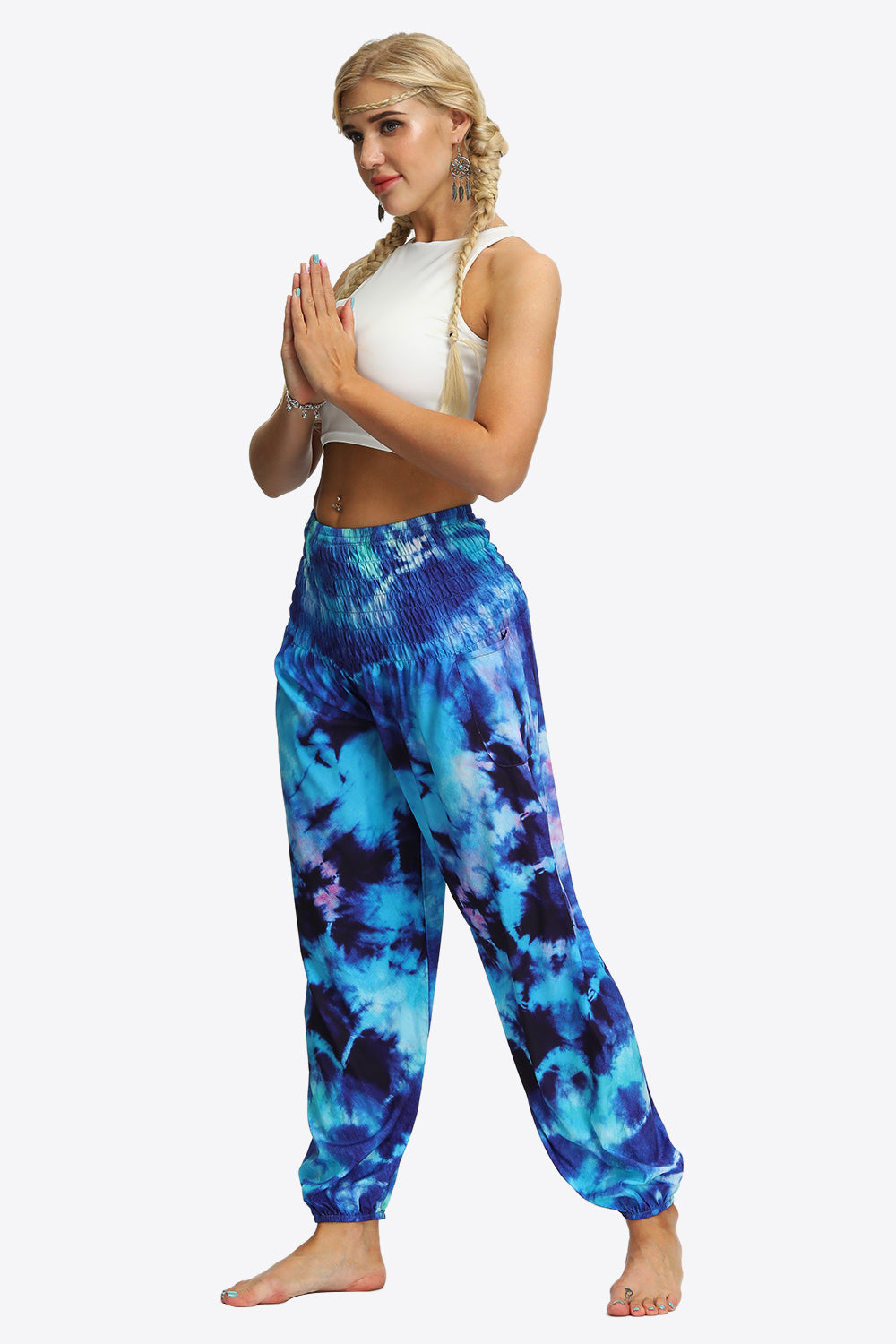 joggers tie-dye fruncidos