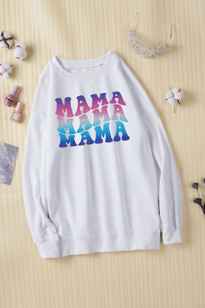 Sudadera con hombros caídos y gráfico degradado de MAMA