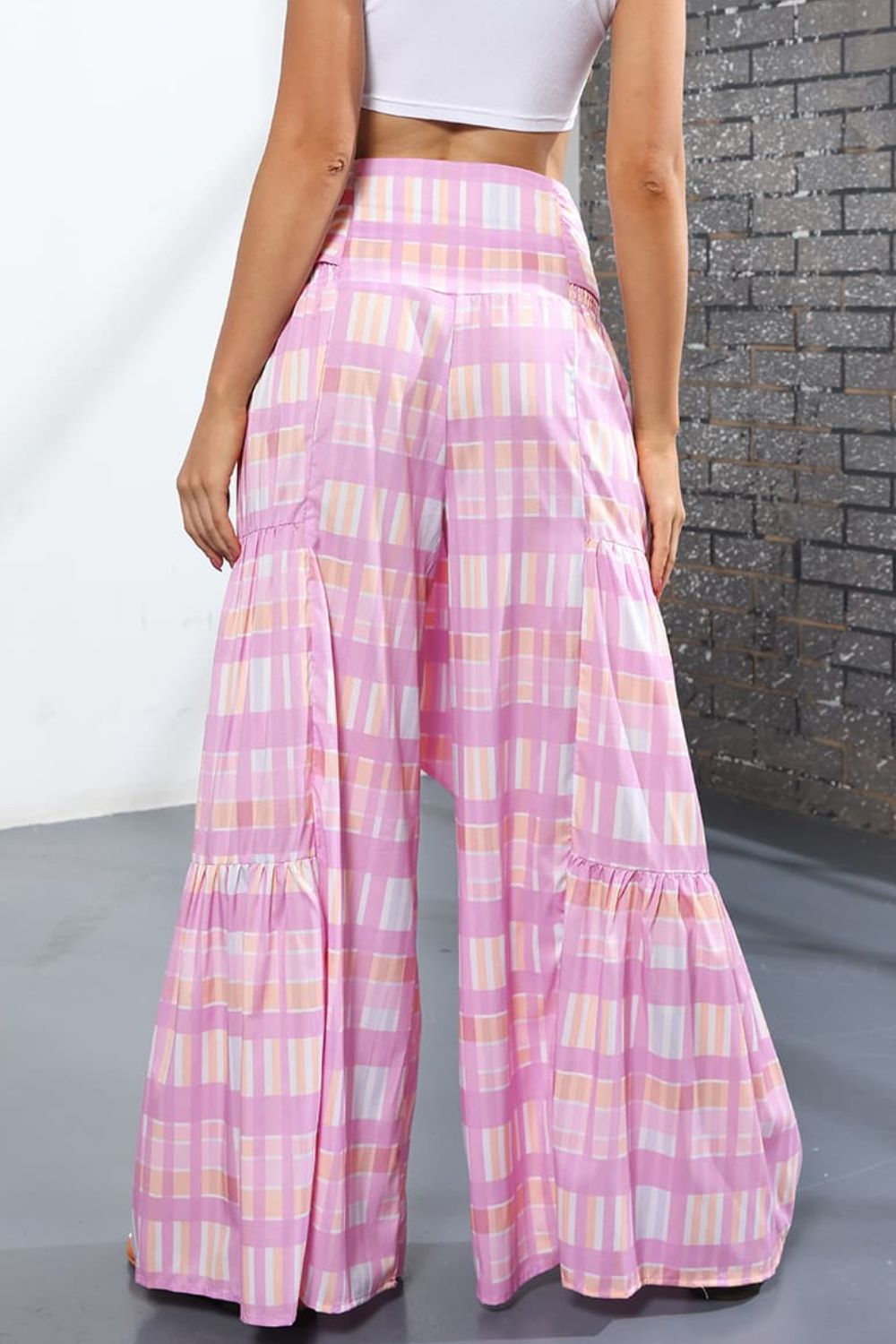 Culottes atados de tiro alto estampados