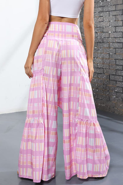 Culottes atados de tiro alto estampados