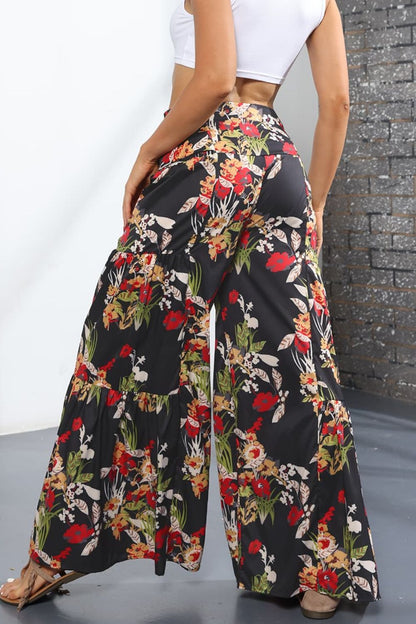 Culottes atados de tiro alto estampados