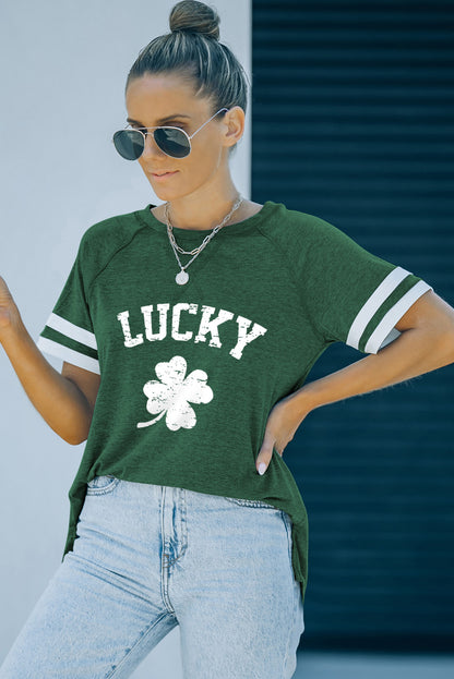 Camiseta con estampado de trébol LUCKY