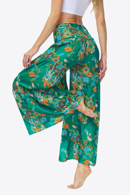 Culottes escalonados con lazo floral en la cintura