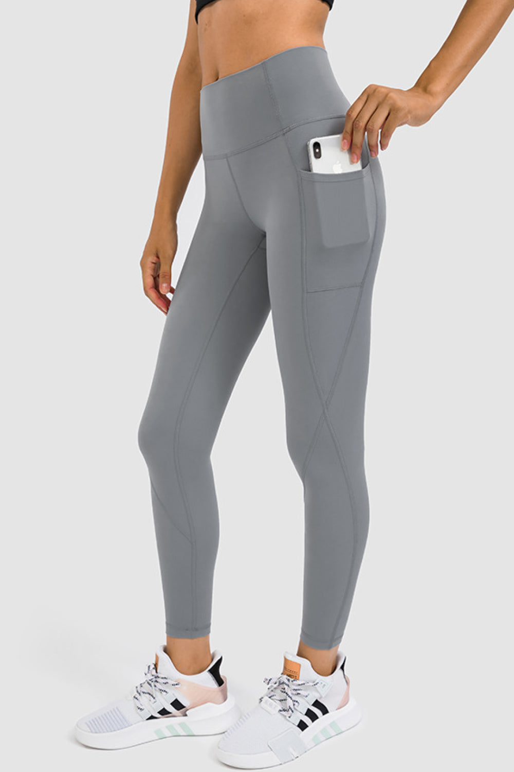 Leggings de yoga de tiro alto con bolsillo lateral