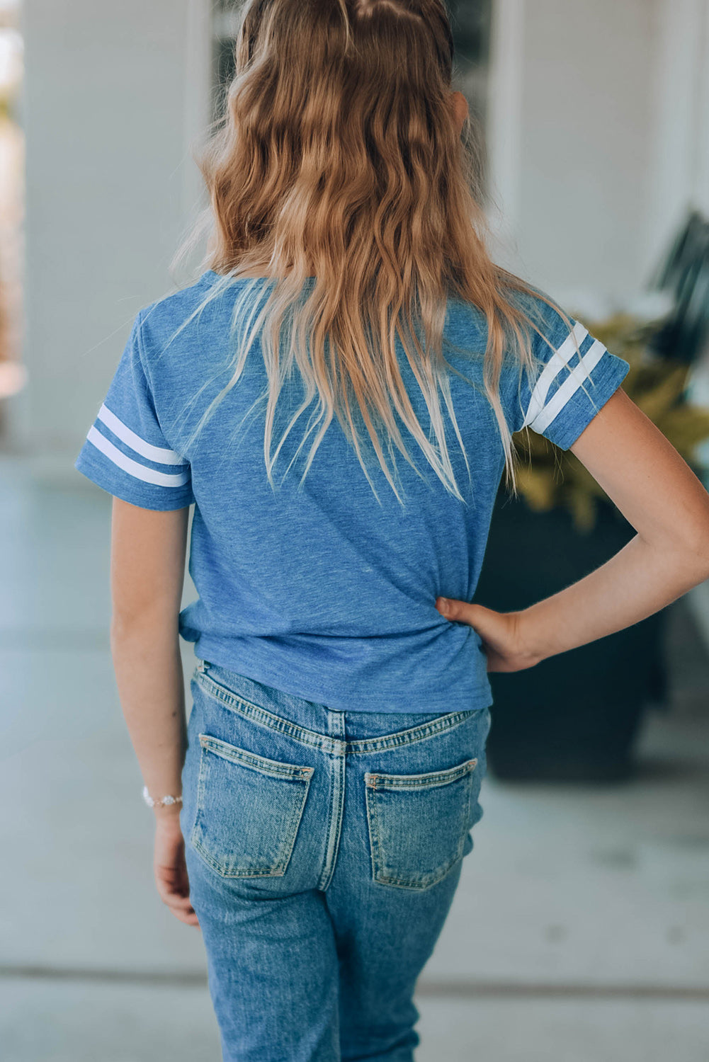 Camiseta Niña Rayas Lazo Delantero